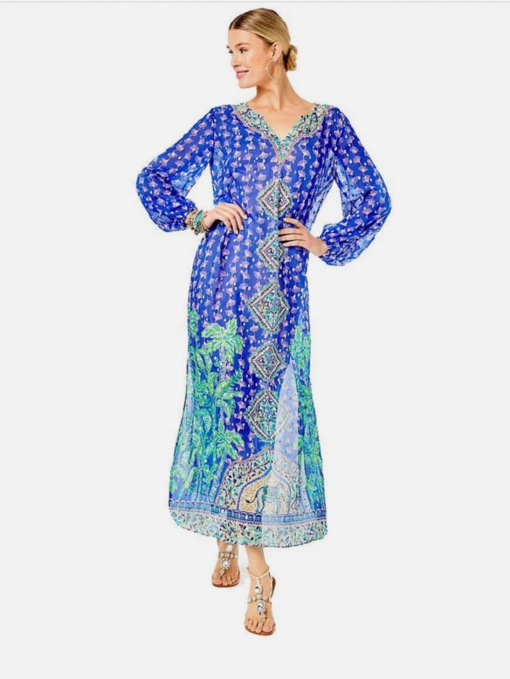Lilly Pulitzer Jupiter Silk Maxi Kimono